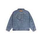 Distressed Gothic Logo Denim Jacket