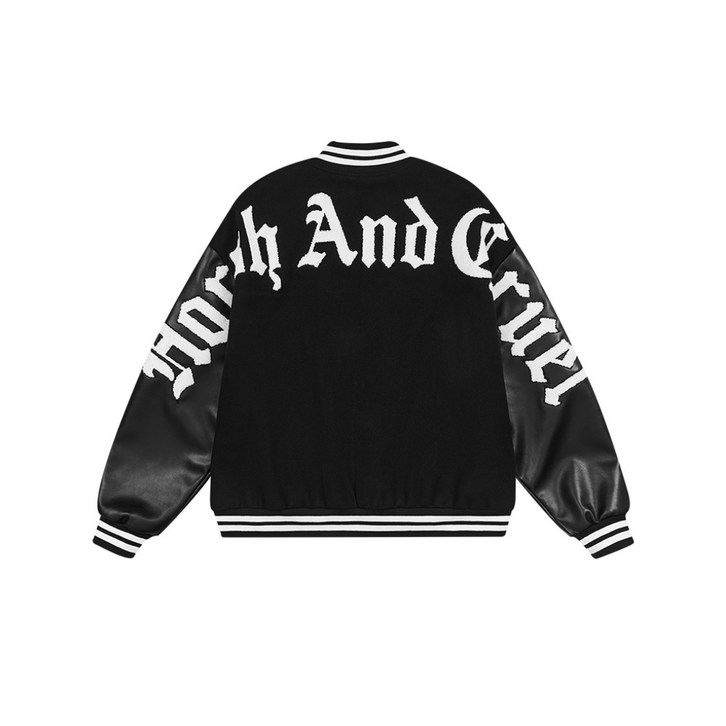 Goth Font Embroidered Varsity jacket – Harsh and Cruel