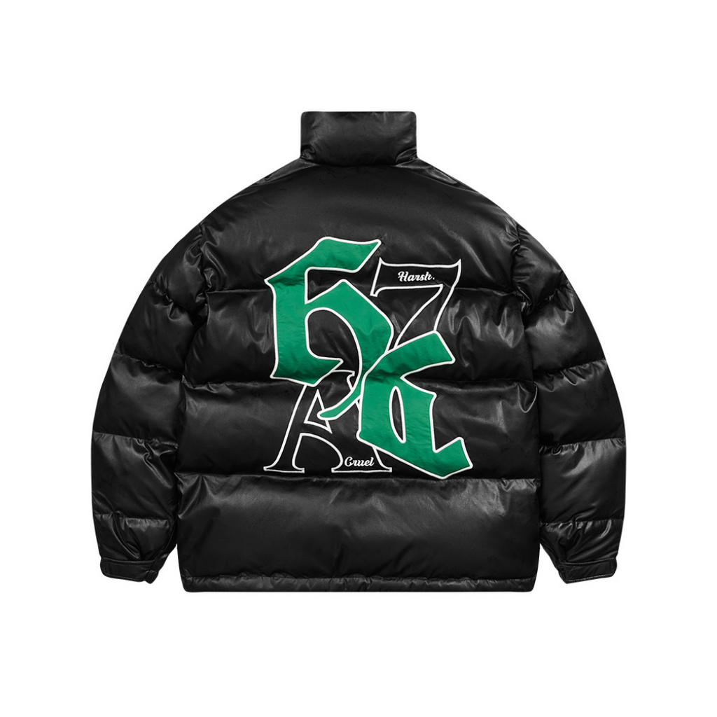 Goth Font Printed Down Jacket