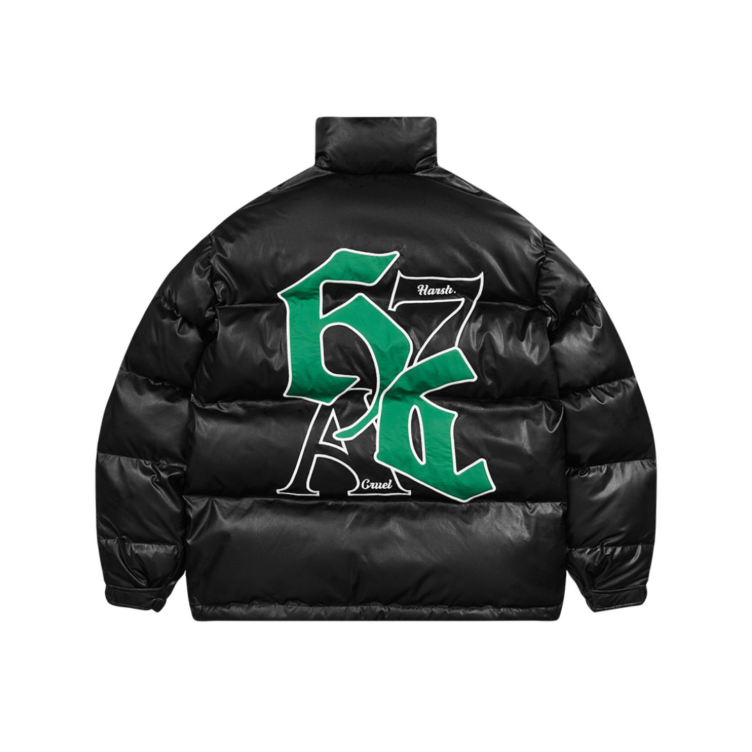 Goth Font Printed Down Jacket