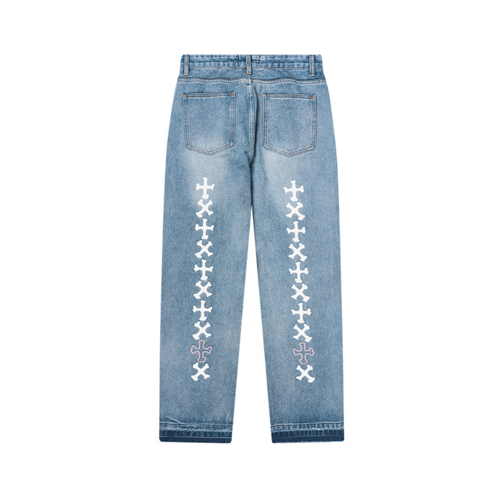 Crosses Printed Denim