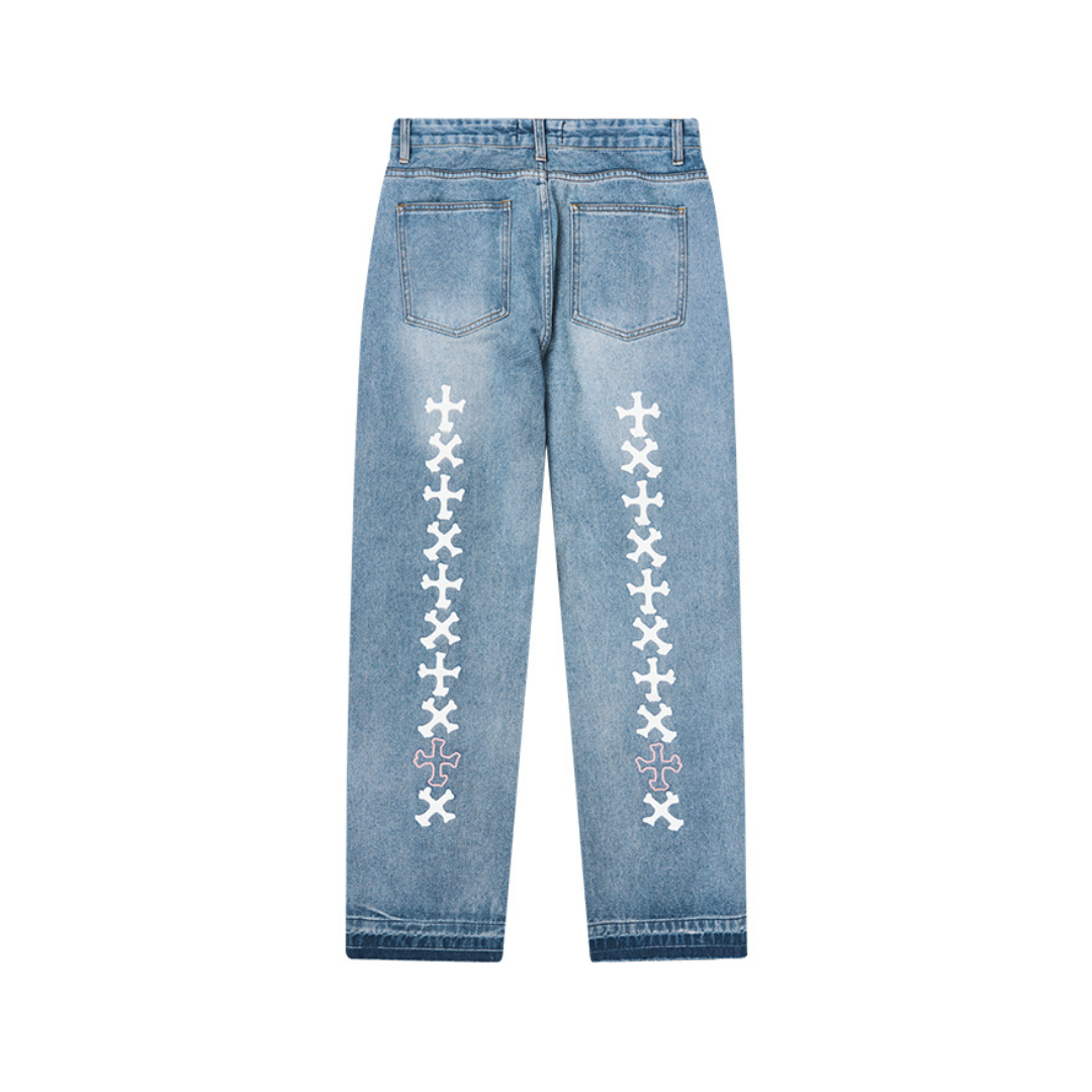 Crosses Printed Denim