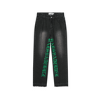 Embroidered Logo Loose Washed Denim