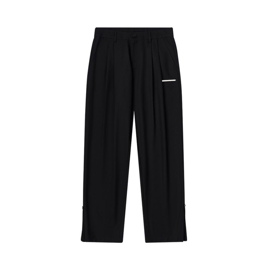 Zipper Basic Loose Trousers