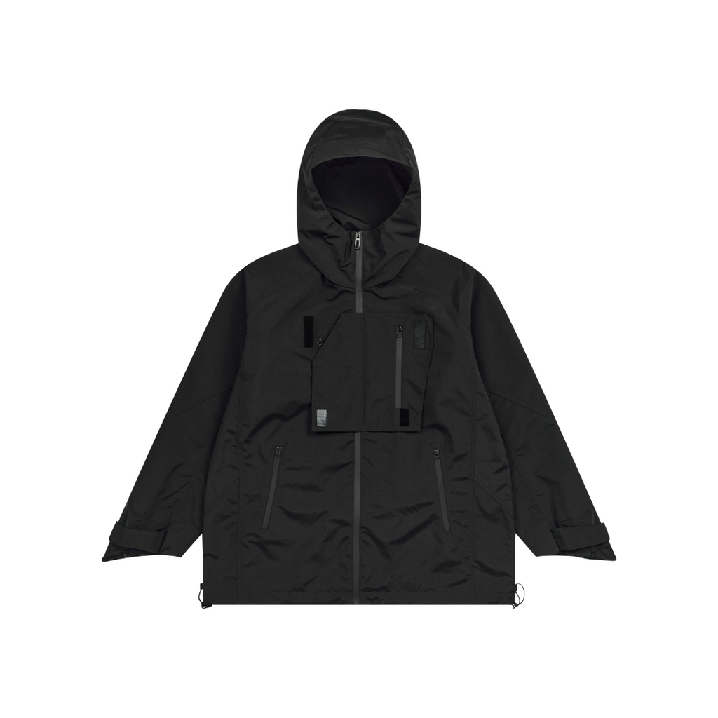 Deconstructed Functional Rubberized Zipper Jacket