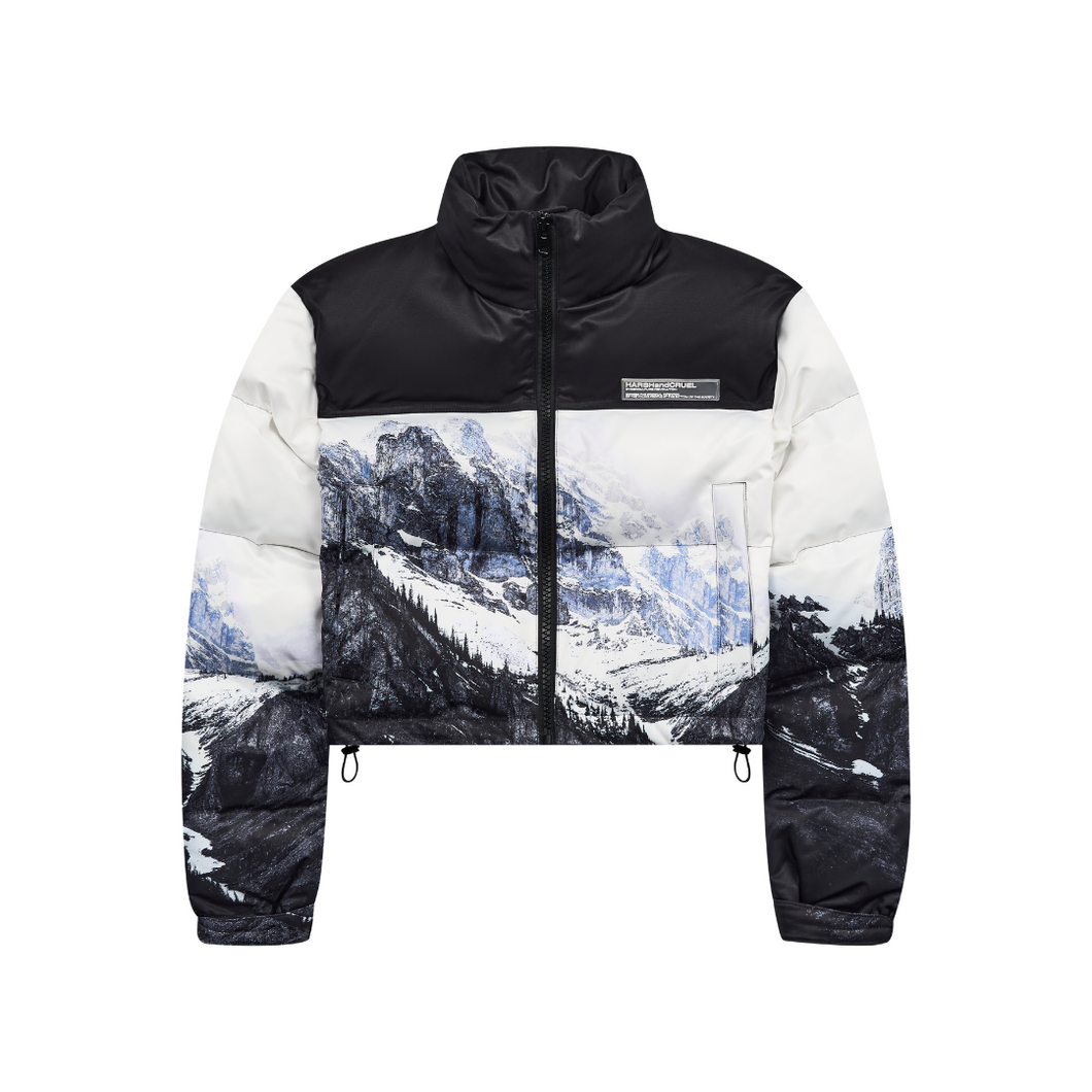Snow Mountain Printed Crop Jacket