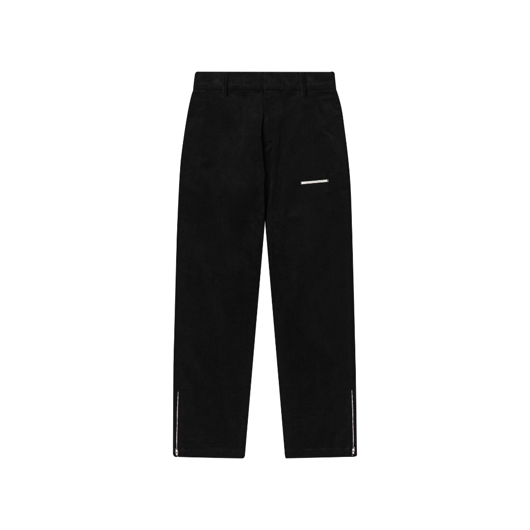 Micro Flared Zipper Corduroy Trousers