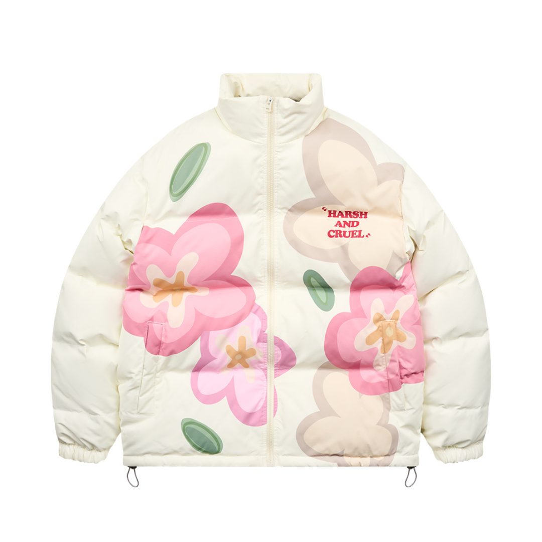 Cartoon Flowers Down Jacket