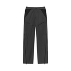 Functional Zipper Nylon Straight Trousers