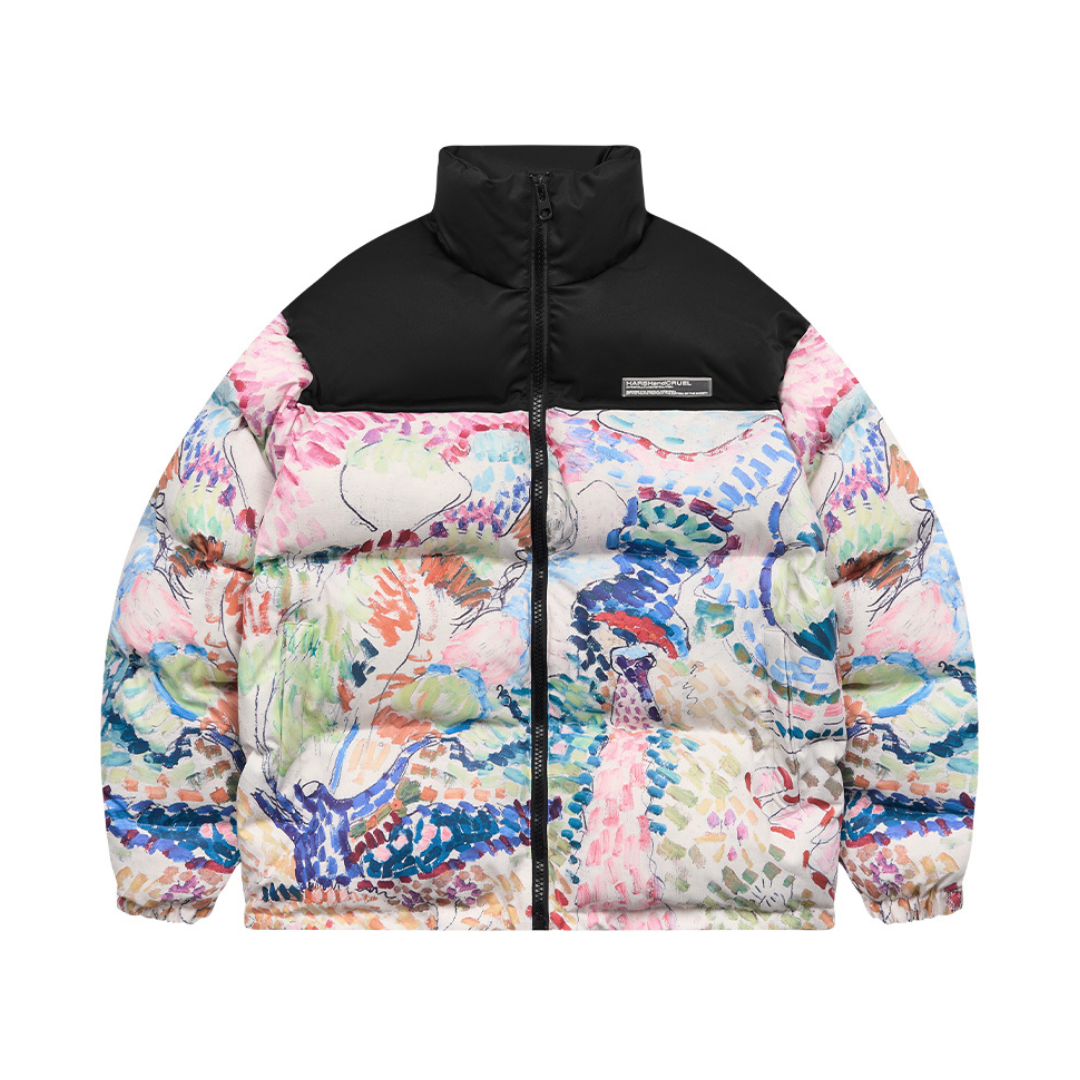 Handpainted Divisionism Down Jacket