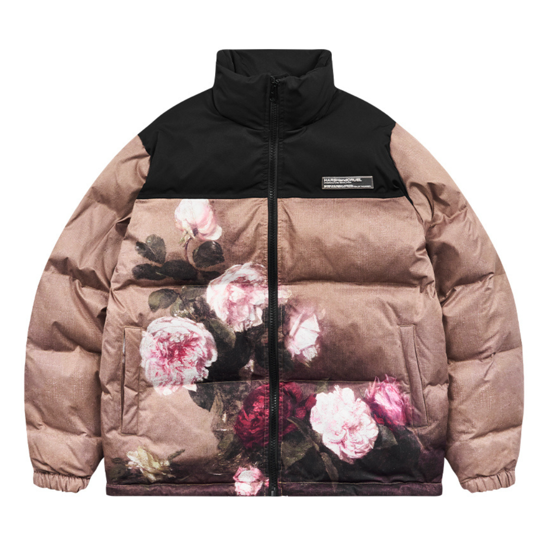 Vintage Oil Painting Printed Down Jacket