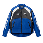 Colorblock Faux Leather Racing Jacket