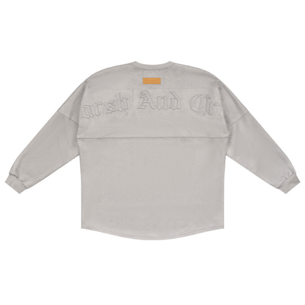 Embossed Gothic Logo Suede L/S Tee