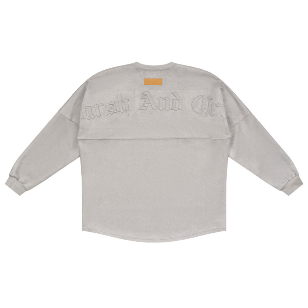 Embossed Gothic Logo Suede L/S Tee