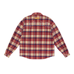 Embroidered Logo Checkered Zipper L/S Shirt
