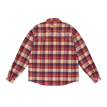 Load image into Gallery viewer, Embroidered Logo Checkered Zipper L/S Shirt
