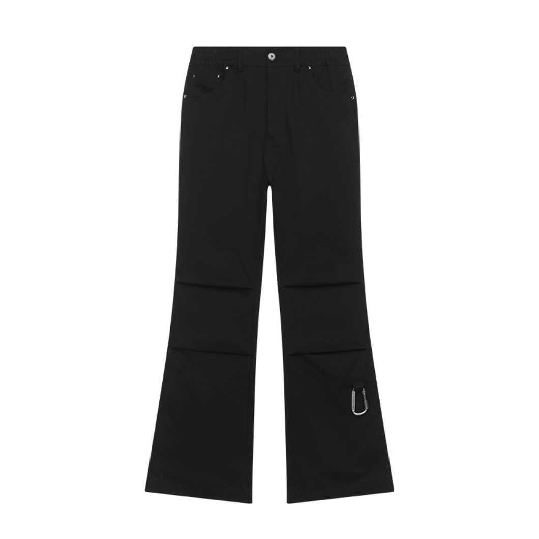 Pleated Carabiner Flared trousers