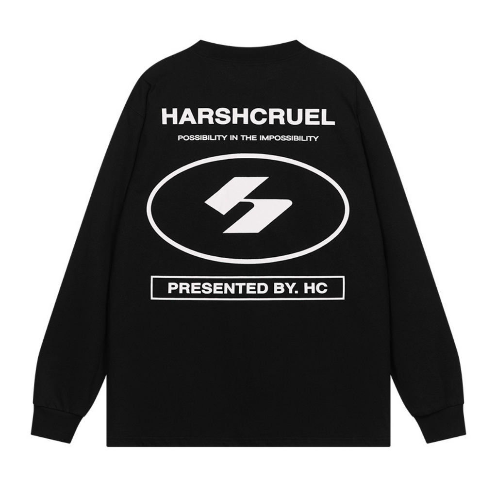 Harsh Logo Round Neck L/S Tee
