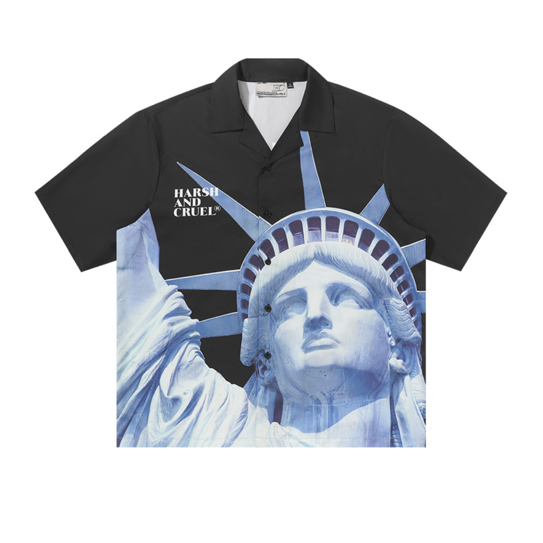Statue of Liberty printed Cuban Shirt