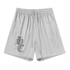 Gothic Logo Suede Shorts