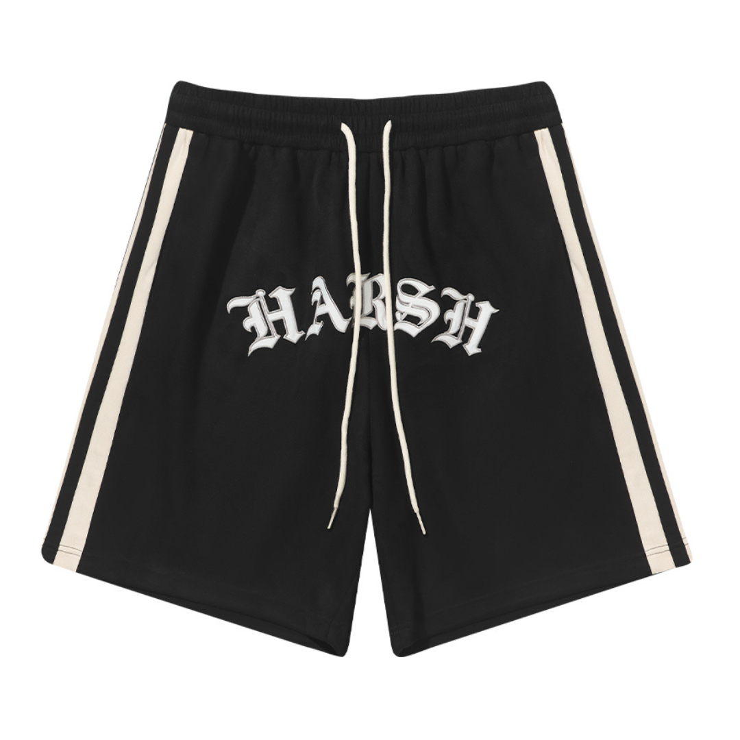 Embroidered Gothic Logo Shorts