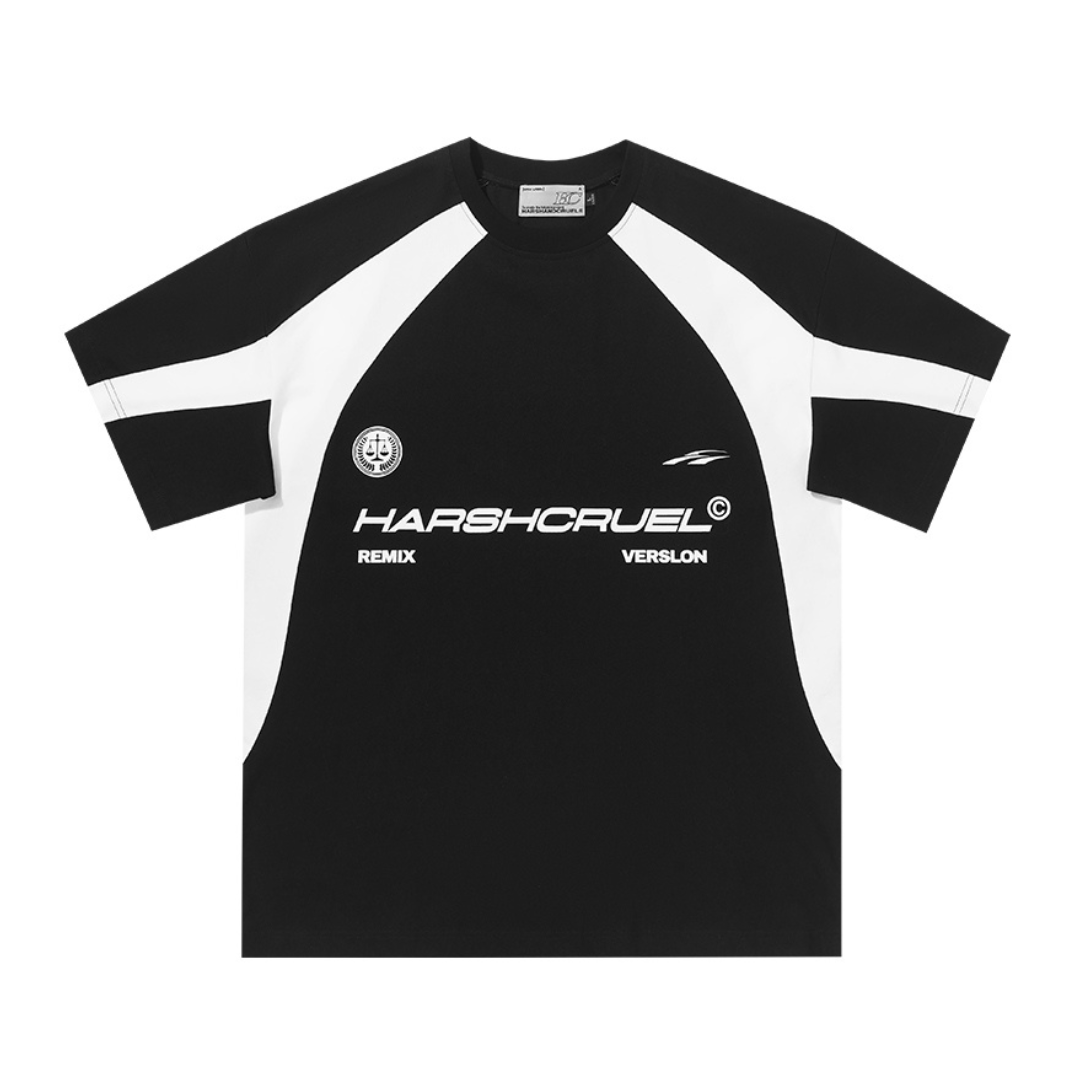 Stitching Round Neck Logo Tee