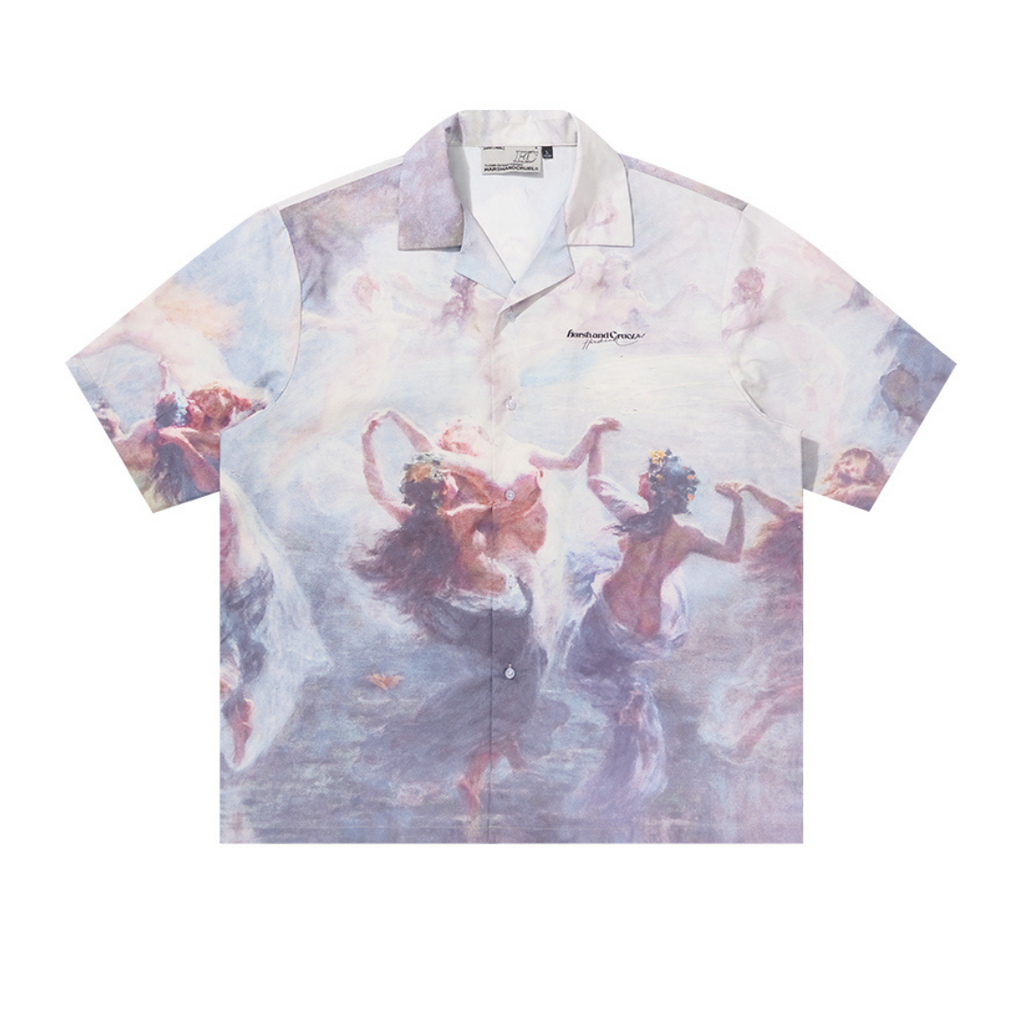 Dancing Circle Full Print Cuban Shirt