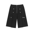 Irregular Pleated Buttons Suit Shorts