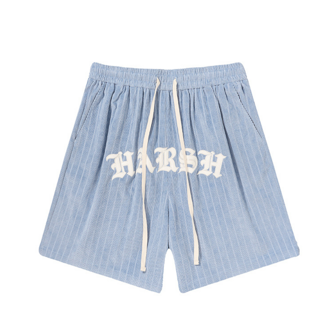 Embroidered Gothic Logo Checkered Shorts