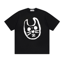 Load image into Gallery viewer, Handpainted Cat Face Printed Tee
