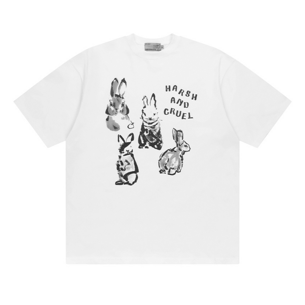 Handpainted Rabbits Logo Printed Tee