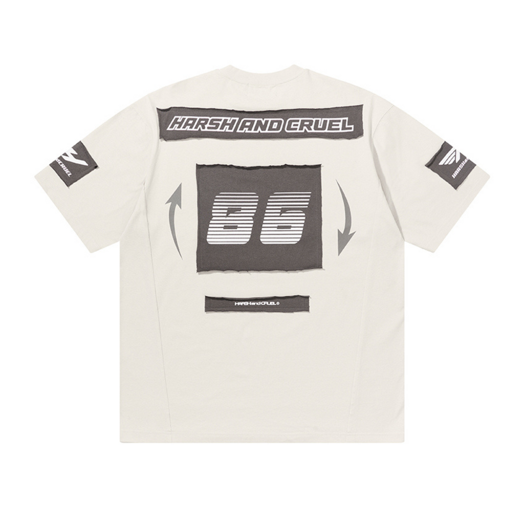 3D Embroidered Patches Logo Racing Tee
