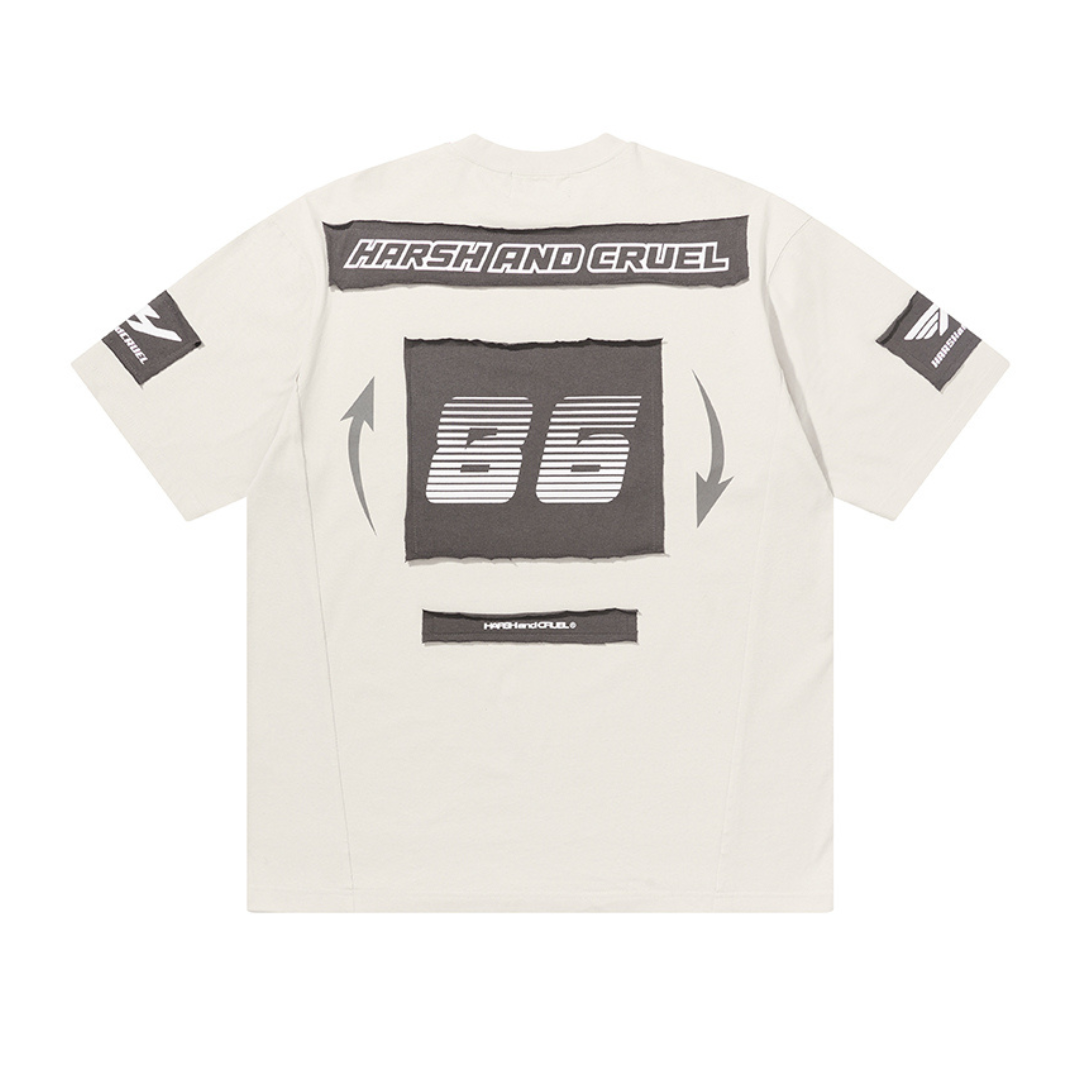 3D Embroidered Patches Logo Racing Tee