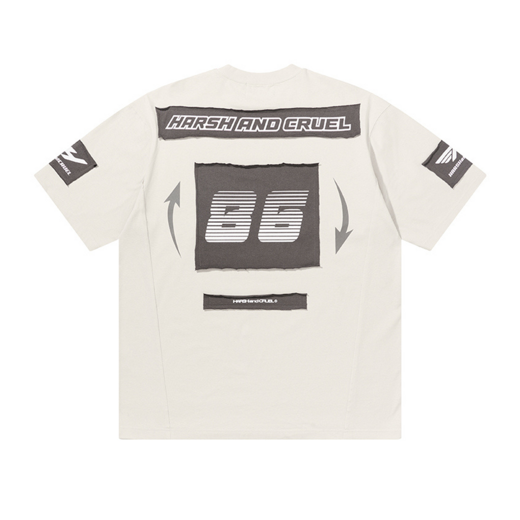 3D Embroidered Patches Logo Racing Tee