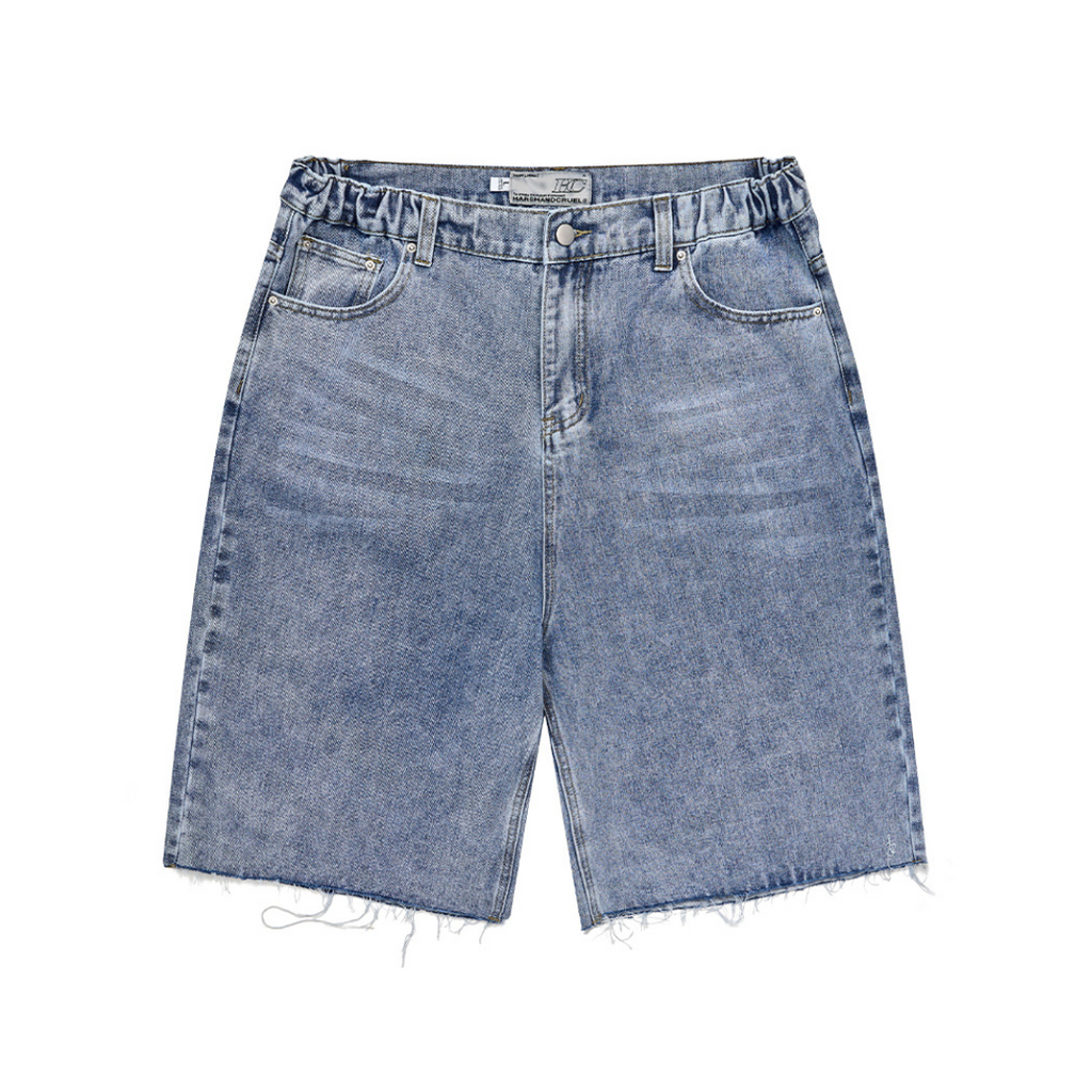 Washed Loose Denim Shorts