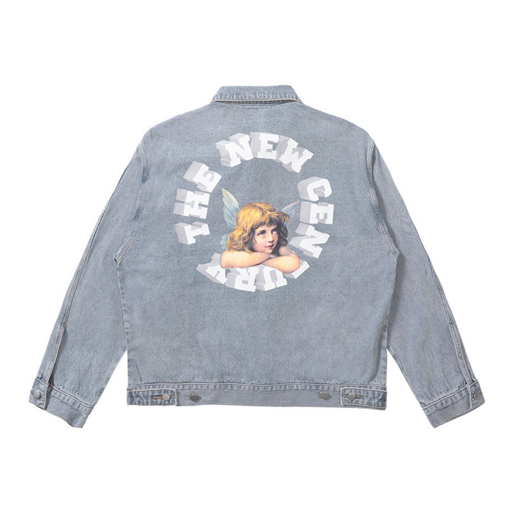 3D Angel Ring Denim Jacket