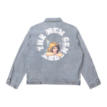 Load image into Gallery viewer, 3D Angel Ring Denim Jacket
