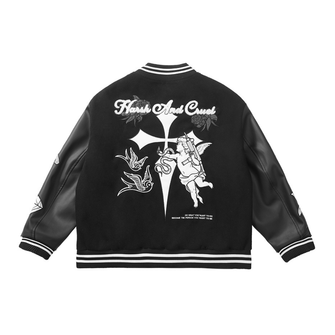 Angel Embroidered Varsity Jacket – Harsh and Cruel