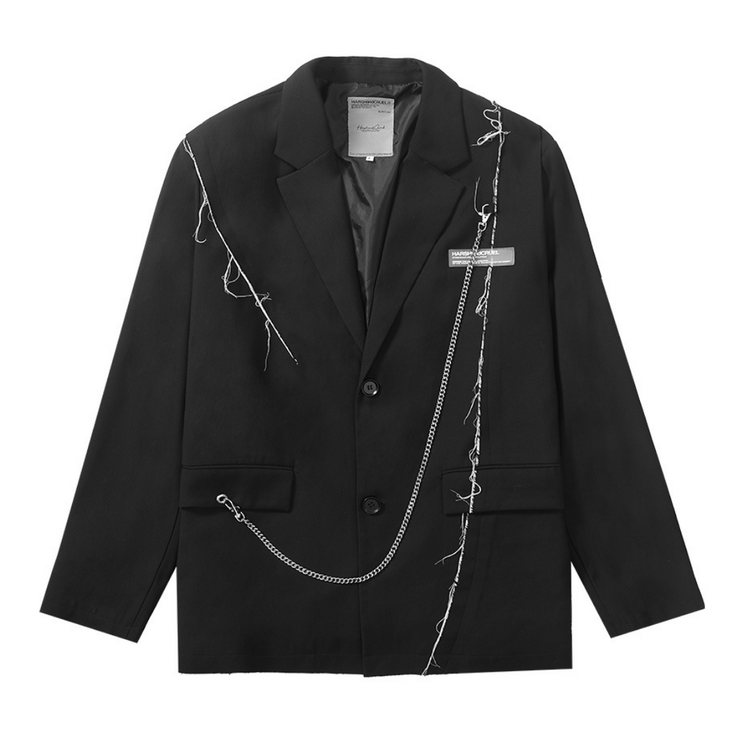 Detachable Chain Deconstructed Suit Jacket