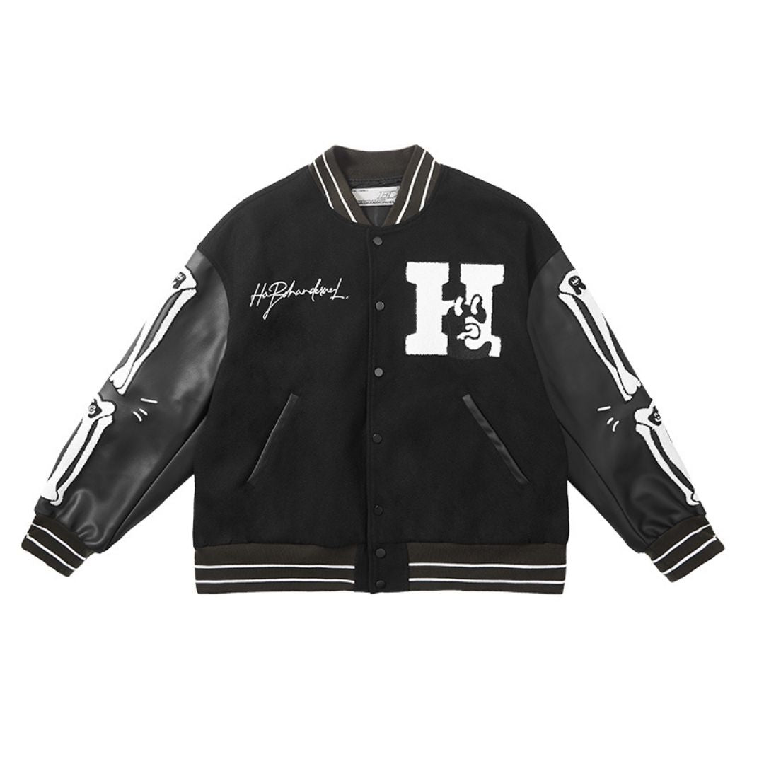 Skeleton Woolen Varsity Jacket