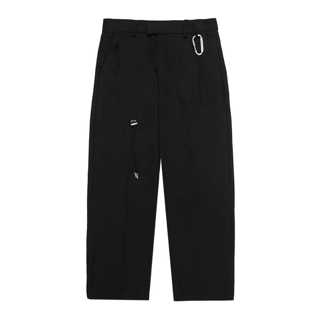 Carabiner Pleated Loose Suit Trousers
