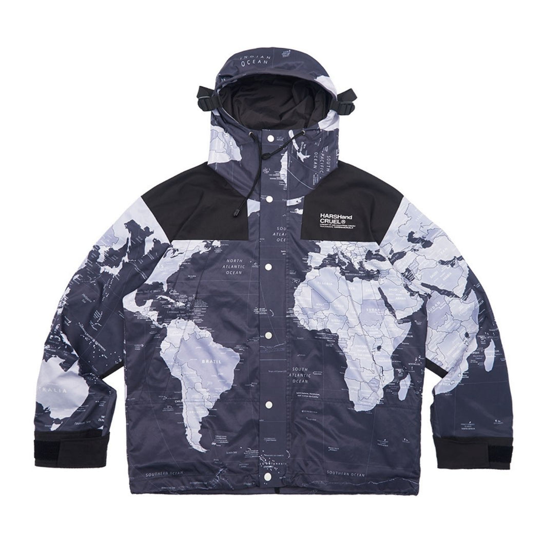 World Map Functional Hooded Jacket