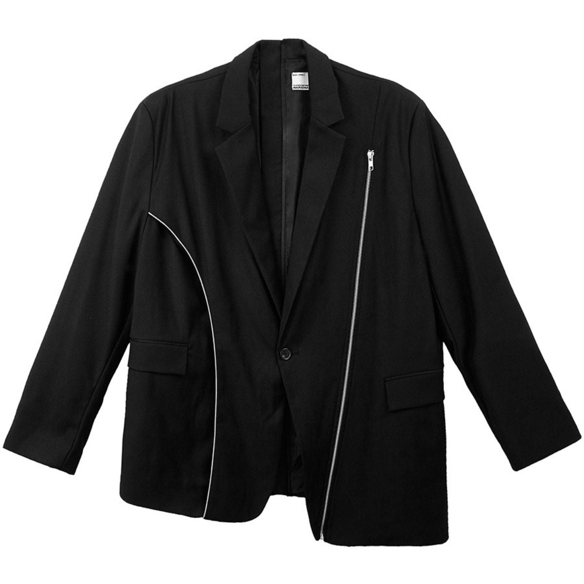 Asymmetrical Zipper Suit