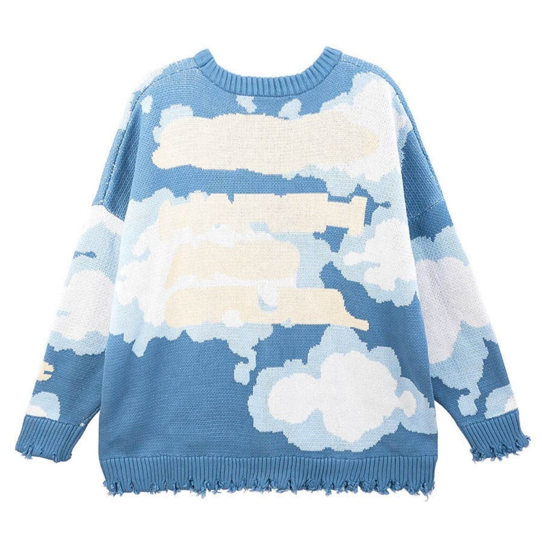 Blue Sky Ripped Sweater