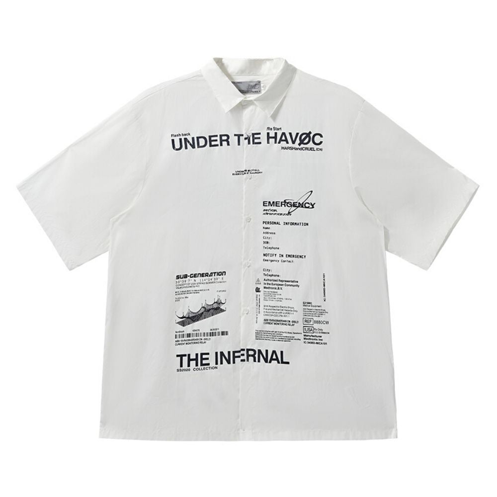 Emergency Printed Button Up Shirt
