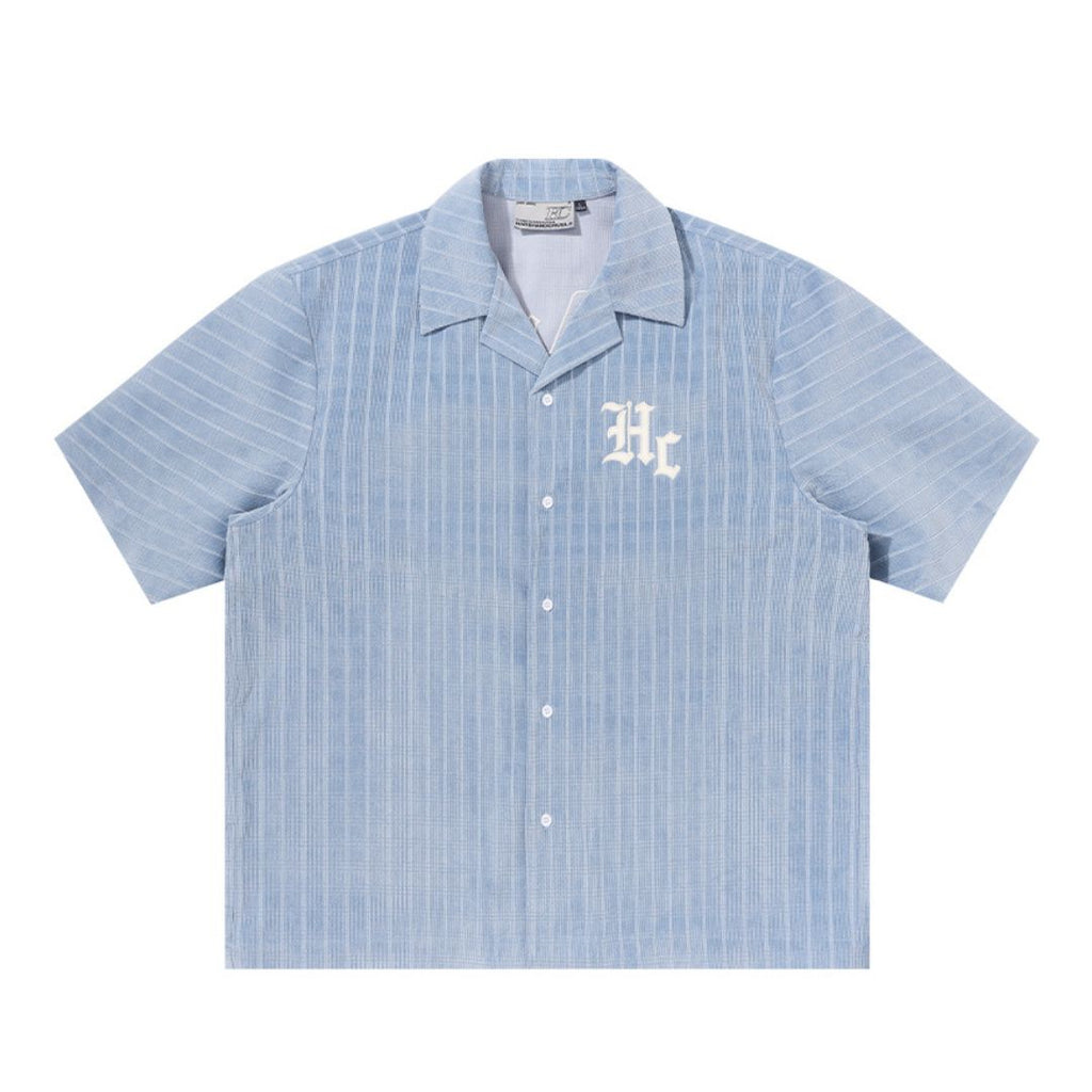 Gothic Logo Checkered Cuban Shirt