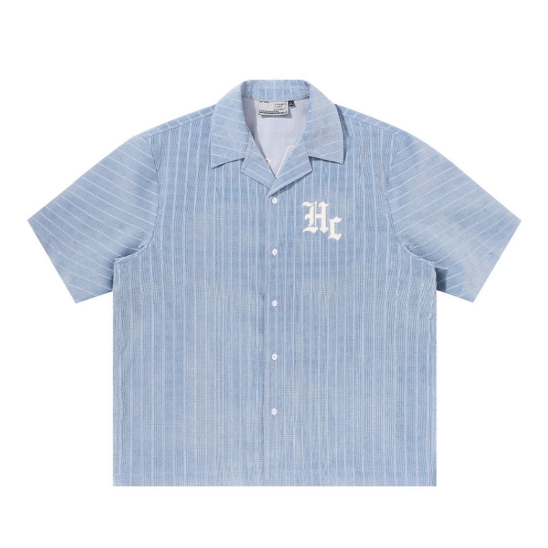 Gothic Logo Checkered Cuban Shirt