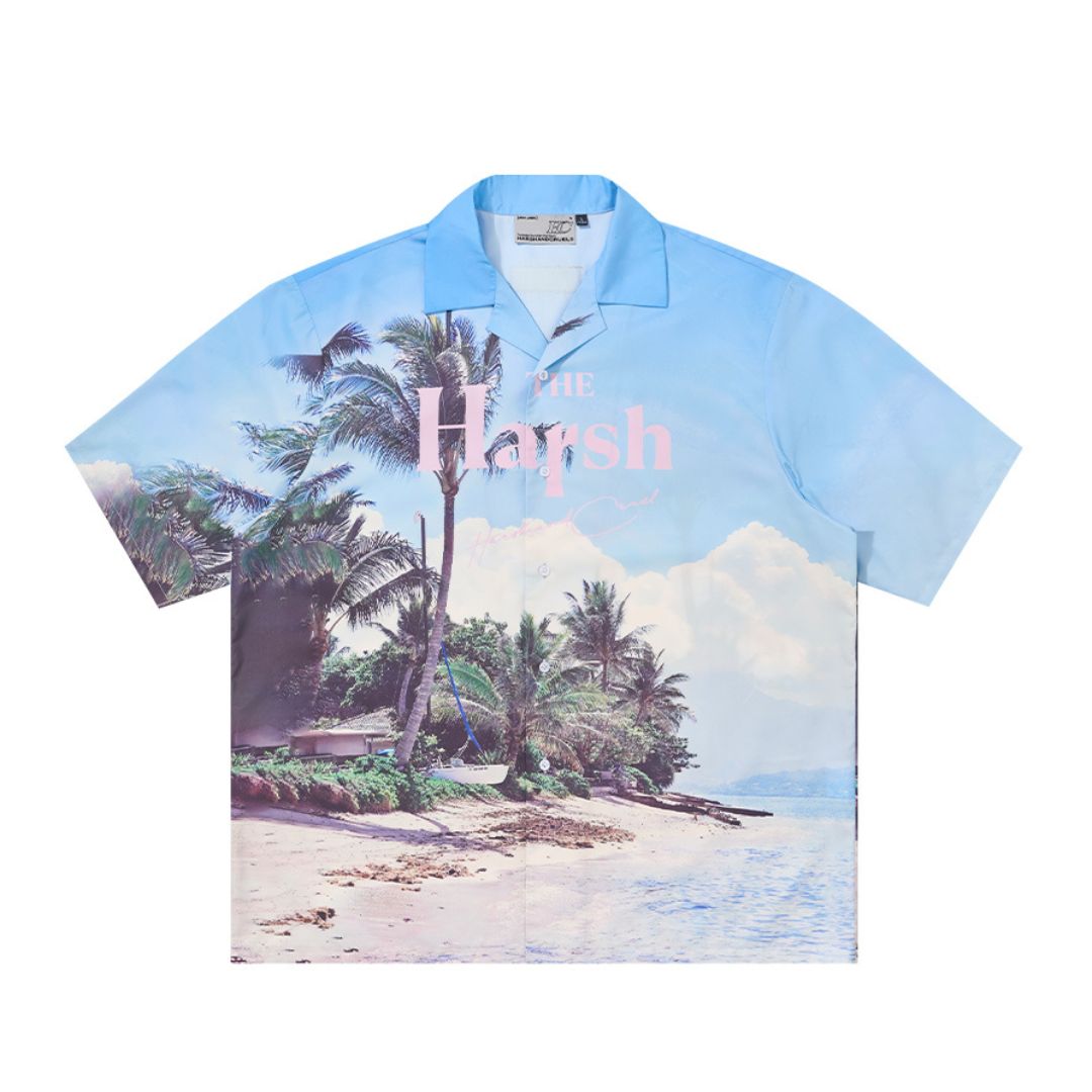 Hawaiian Beach Logo Cuban Shirt