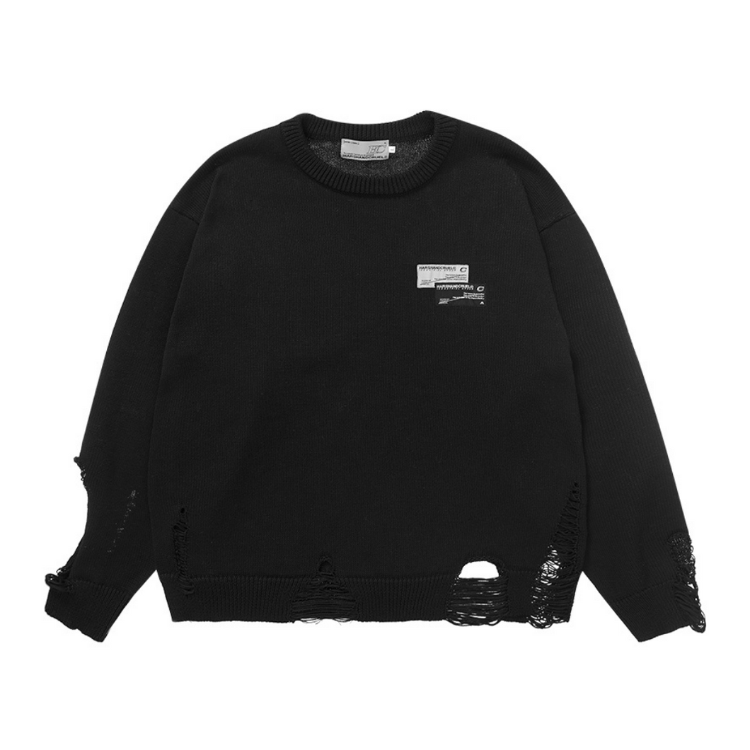 Distressed Logo Sweater