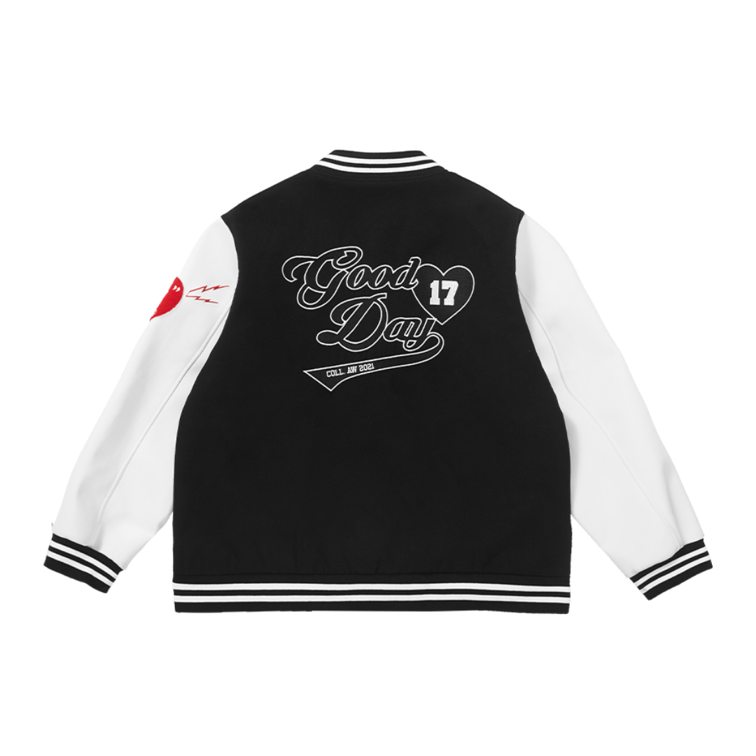 Good Day Embroidered Varsity Jacket